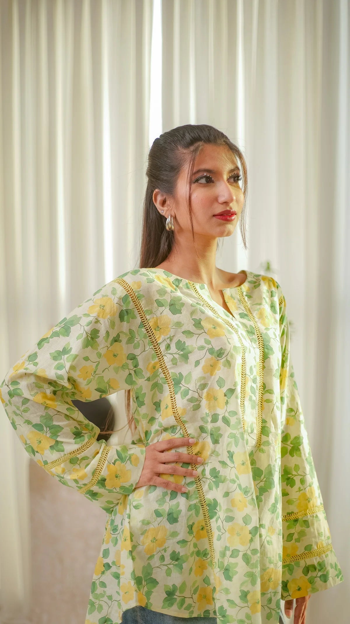 MSP 204 - Light Yellow and Green Kurti