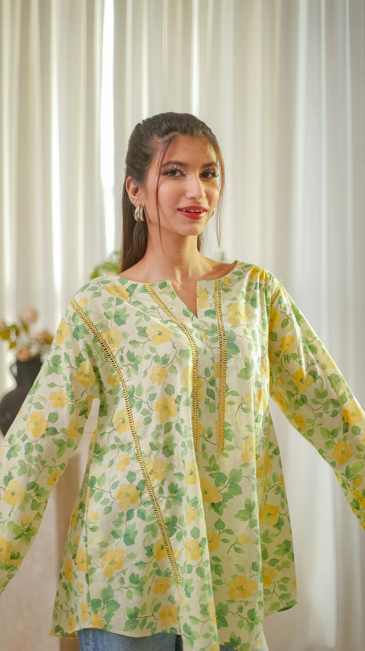 MSP 204 - Light Yellow and Green Kurti