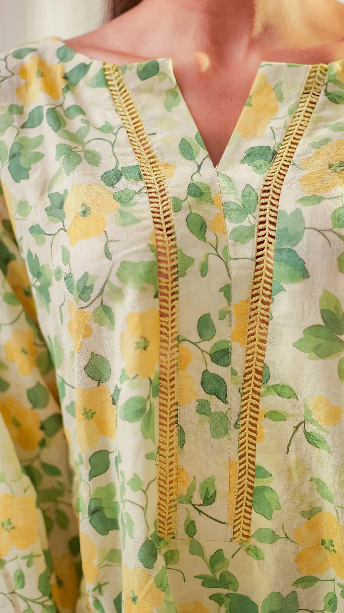 MSP 204 - Light Yellow and Green Kurti