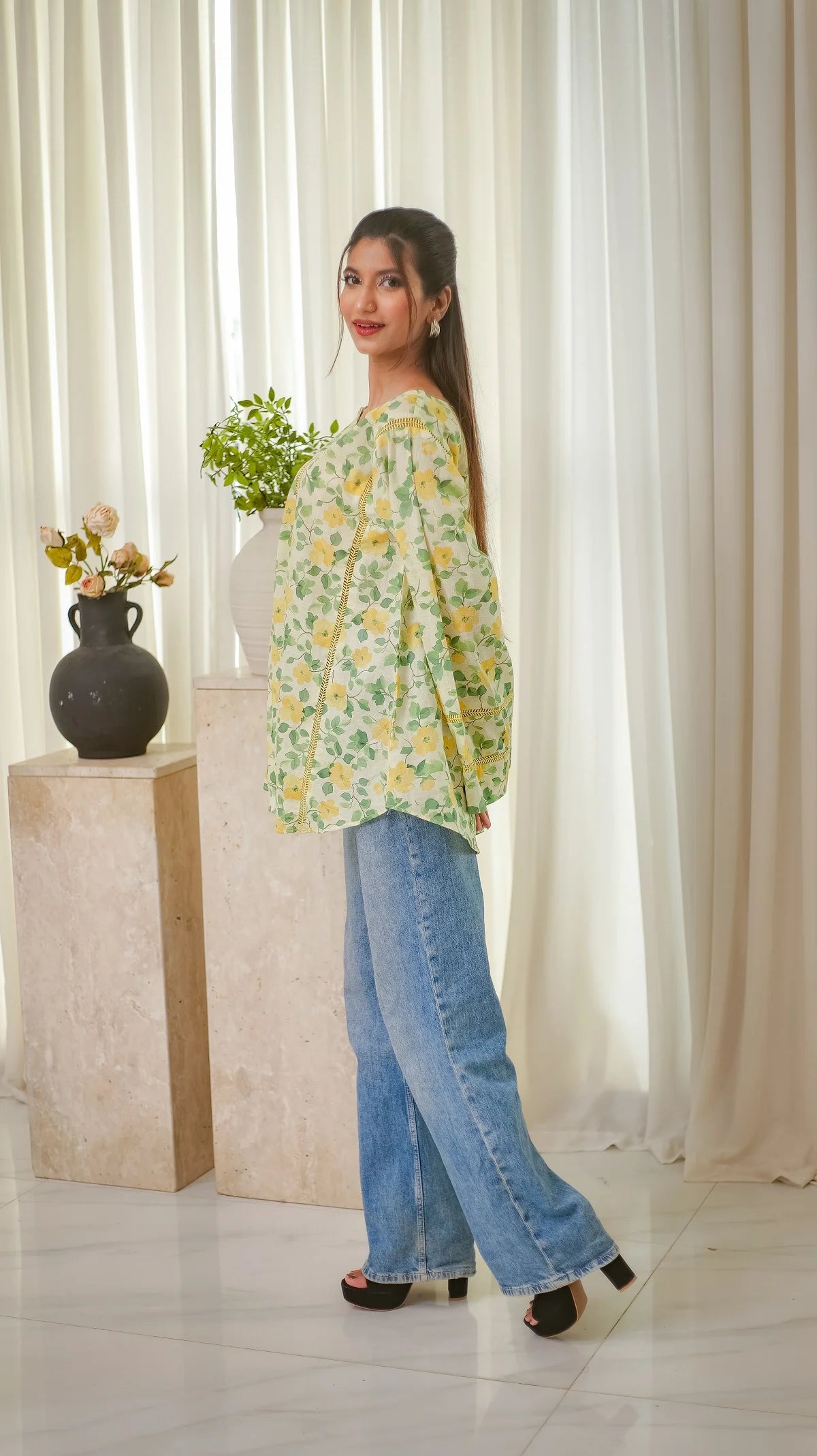 MSP 204 - Light Yellow and Green Kurti