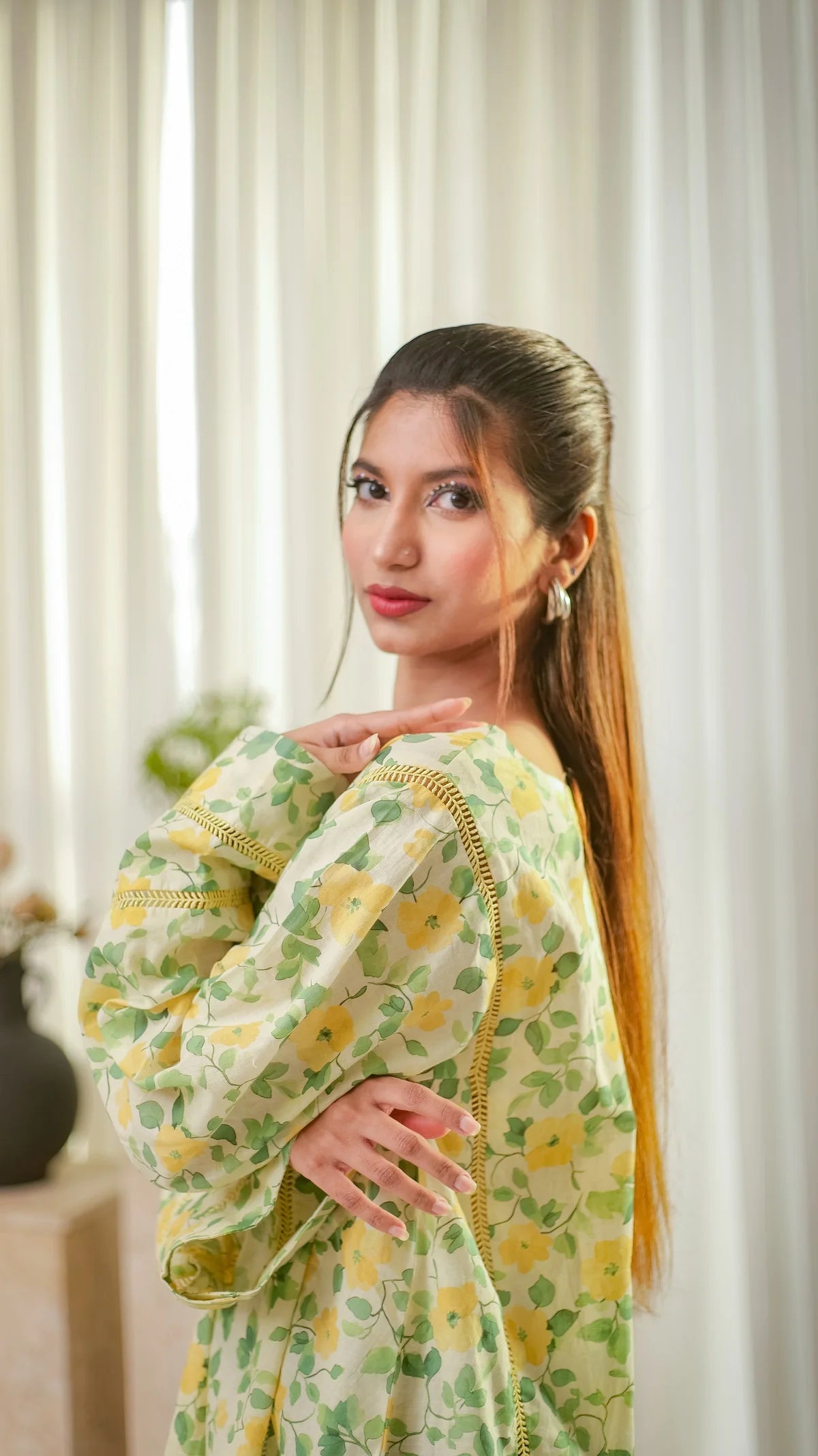 MSP 204 - Light Yellow and Green Kurti