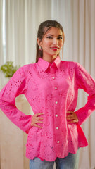 MSP 205 - Bottom-Down Pink Chicken Kari Shirt