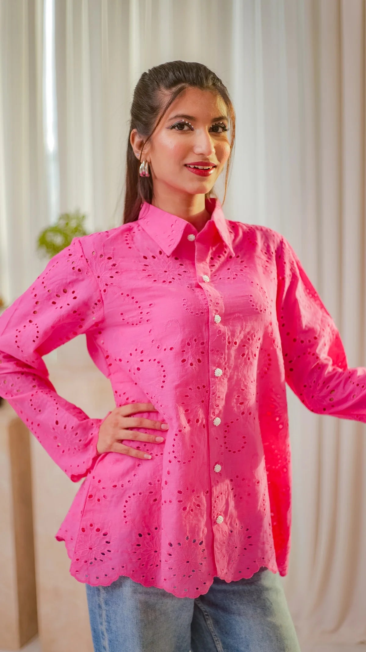 MSP 205 - Bottom-Down Pink Chicken Kari Shirt