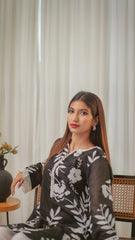 MSP 206 - Black and White 2-Piece Embroidered Set