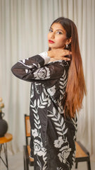 MSP 206 - Black and White 2-Piece Embroidered Set