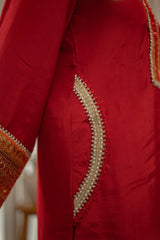 MSP 301 - Red Farshi Silk 3-Piece Outfit
