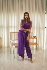 MSP 302 - Purple Shot Silk 2-Piece Outfit