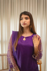 MSP 302 - Purple Shot Silk 2-Piece Outfit