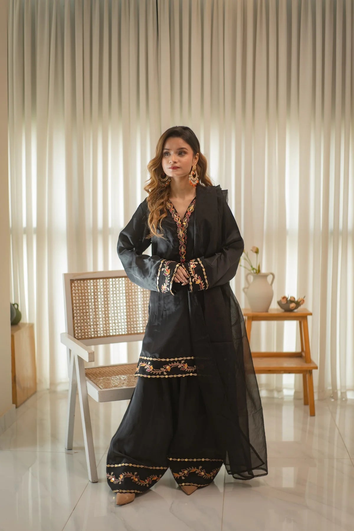 MSP 304 - Black Shot Silk 2-Piece Outfit