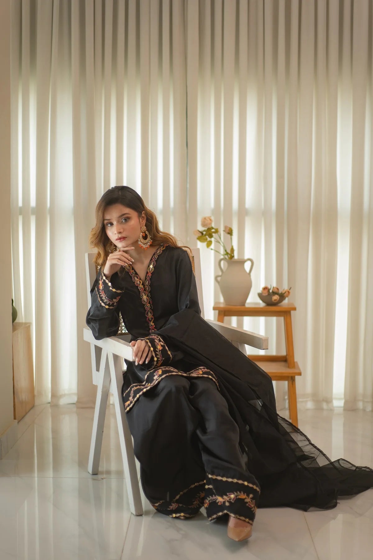 MSP 304 - Black Shot Silk 2-Piece Outfit