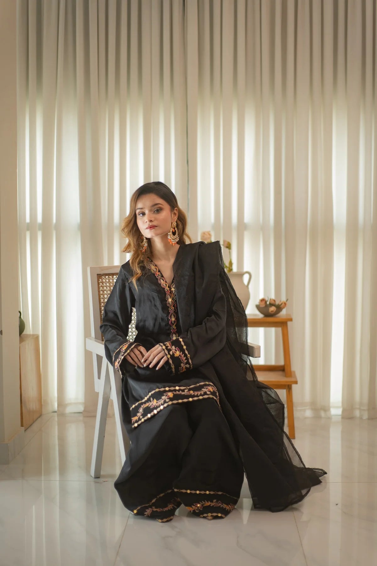 MSP 304 - Black Shot Silk 2-Piece Outfit