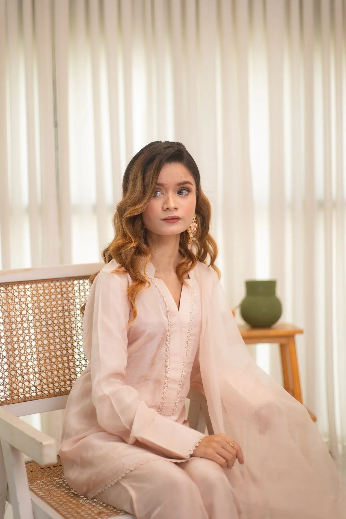 MSP 305 - Off-White Farshi Silk 2-Piece Outfit