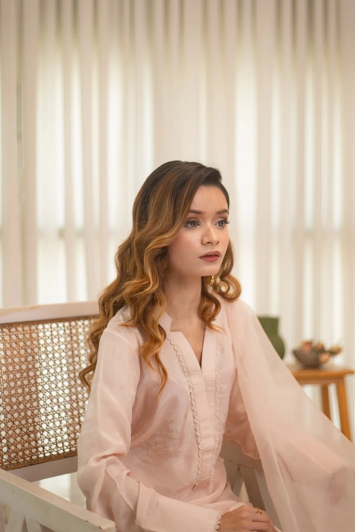 MSP 305 - Off-White Farshi Silk 2-Piece Outfit