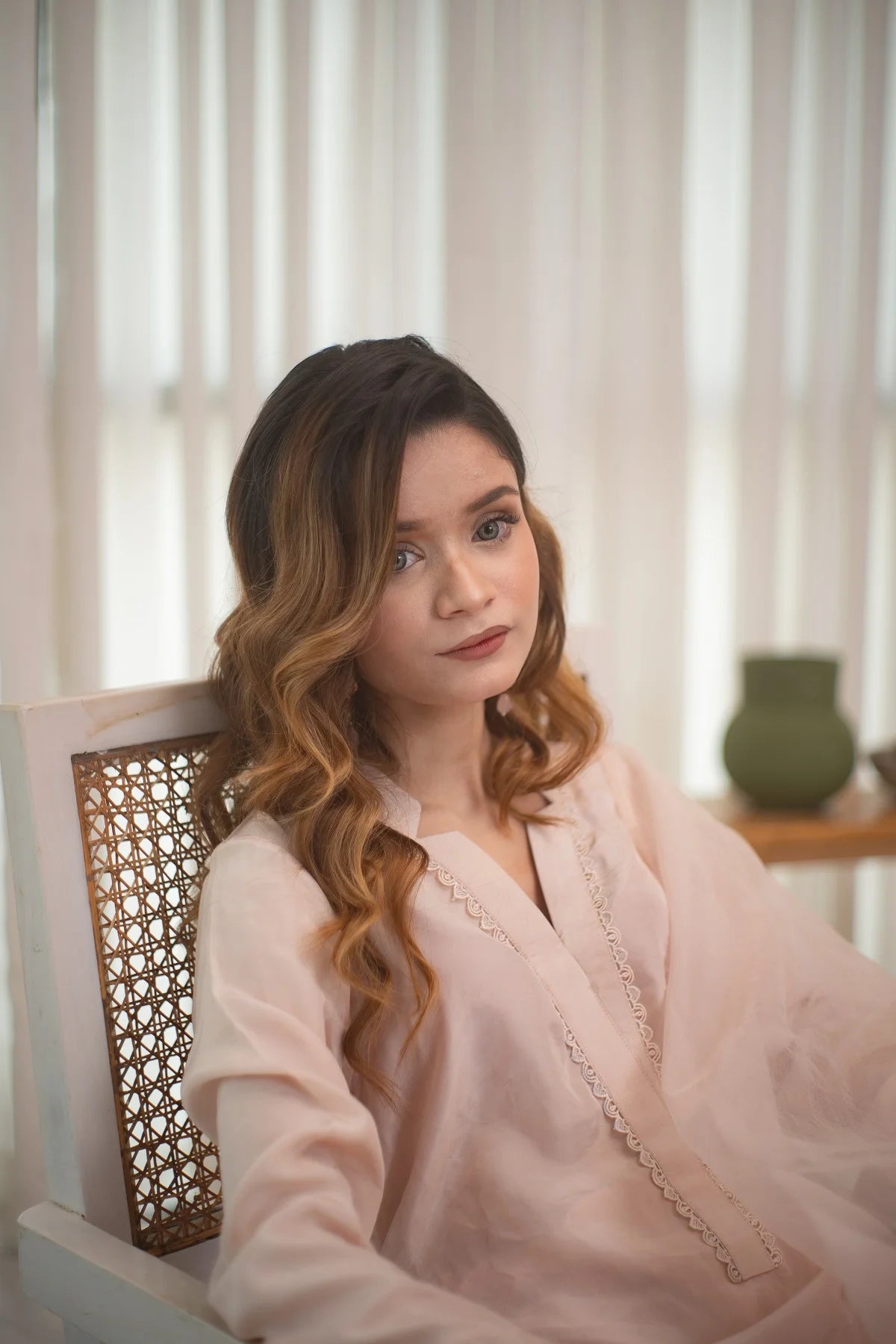 MSP 305 - Off-White Farshi Silk 2-Piece Outfit