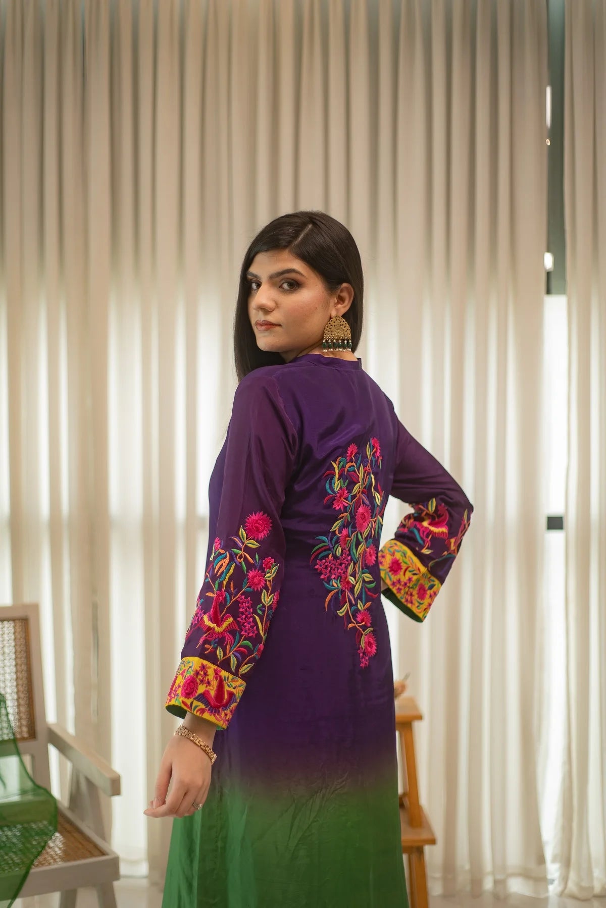 MSP 306 - Blue Green Farshi Silk Set