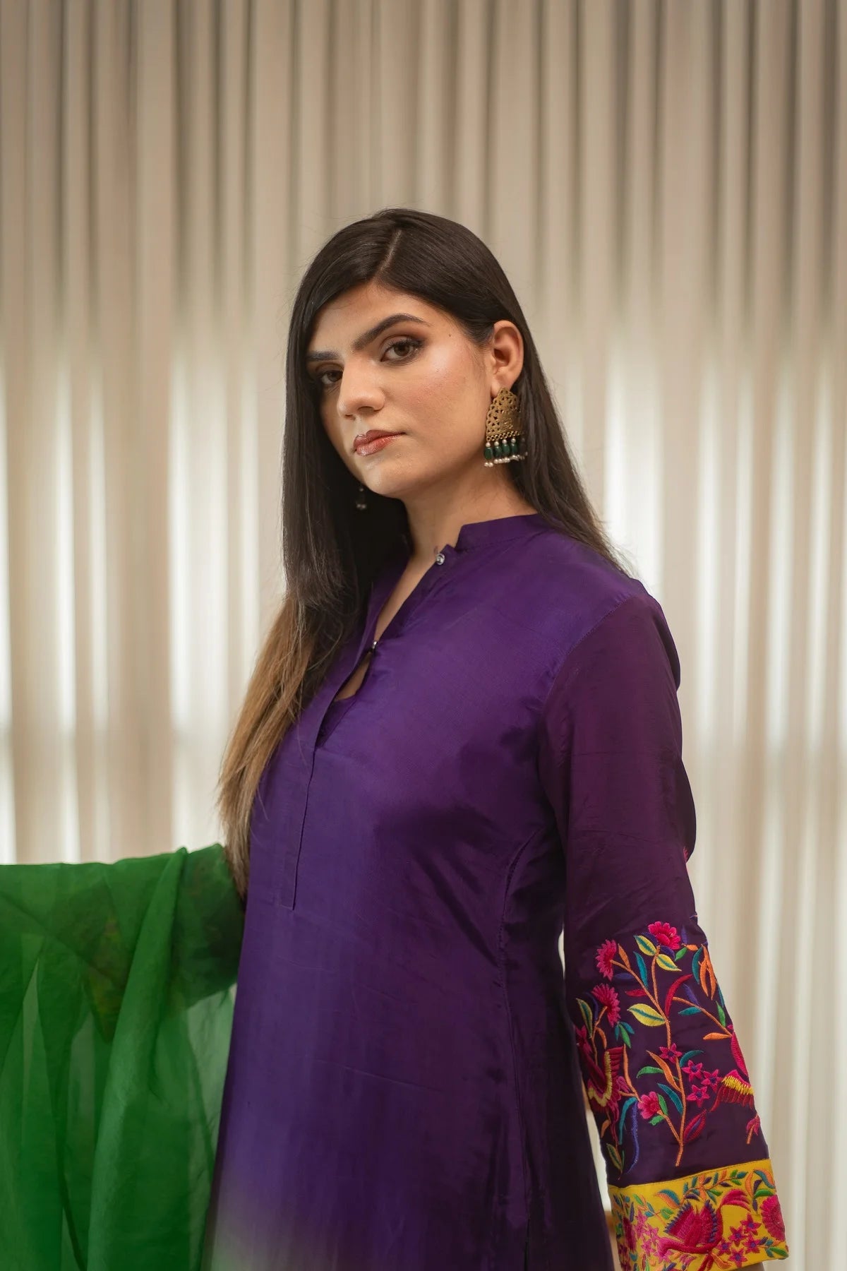 MSP 306 - Blue Green Farshi Silk Set