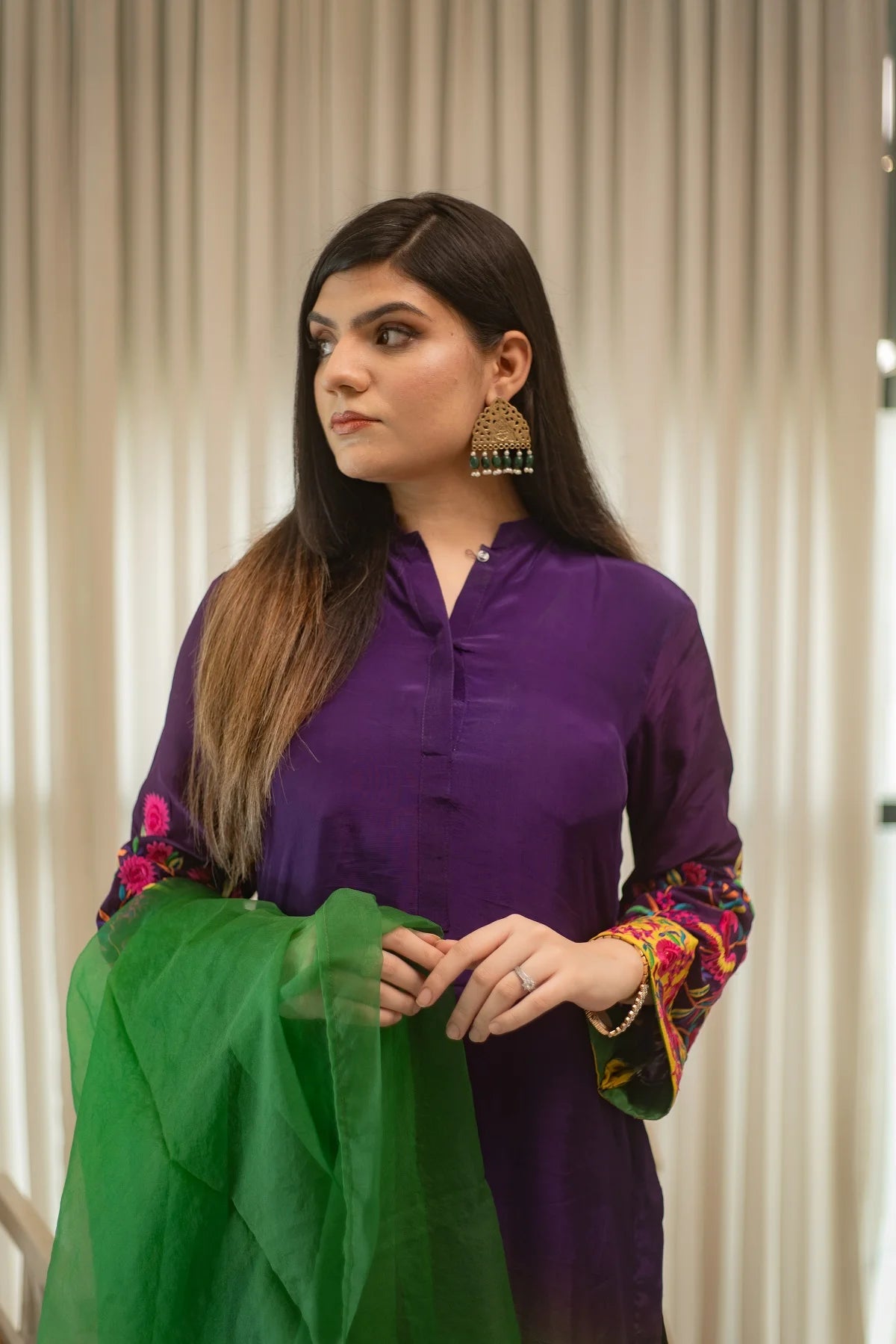 MSP 306 - Blue Green Farshi Silk Set