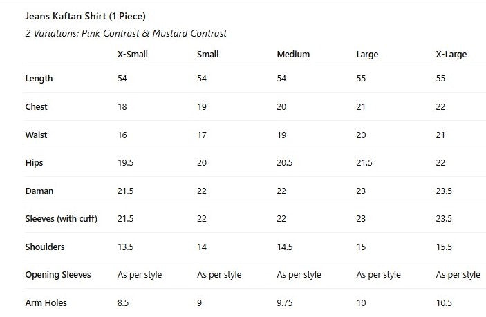 MSP 106 - Jeans Kaftan Shirt (1 Piece)